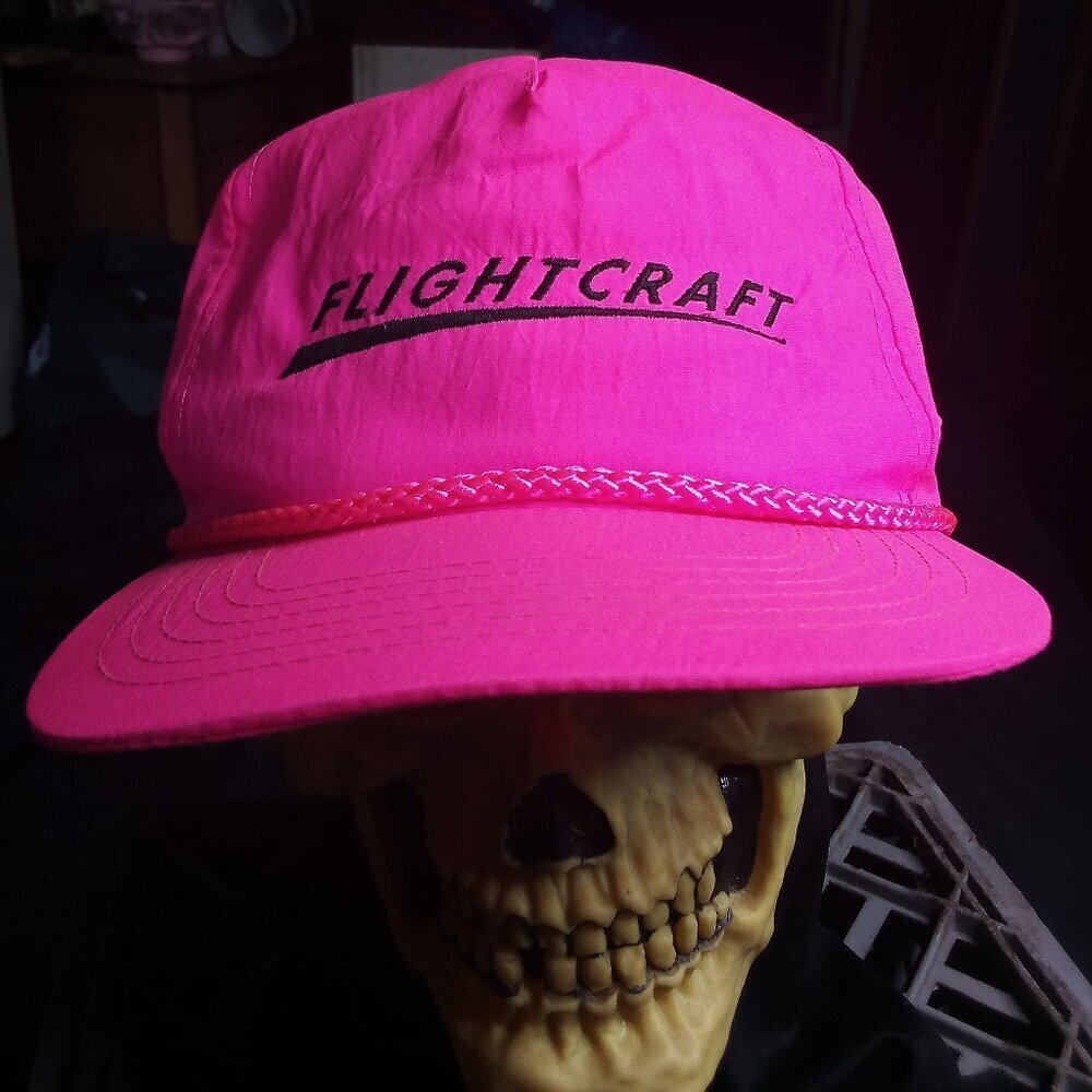 Deadstock Vintage Flightcraft Neon Rope Snap Hat Cap